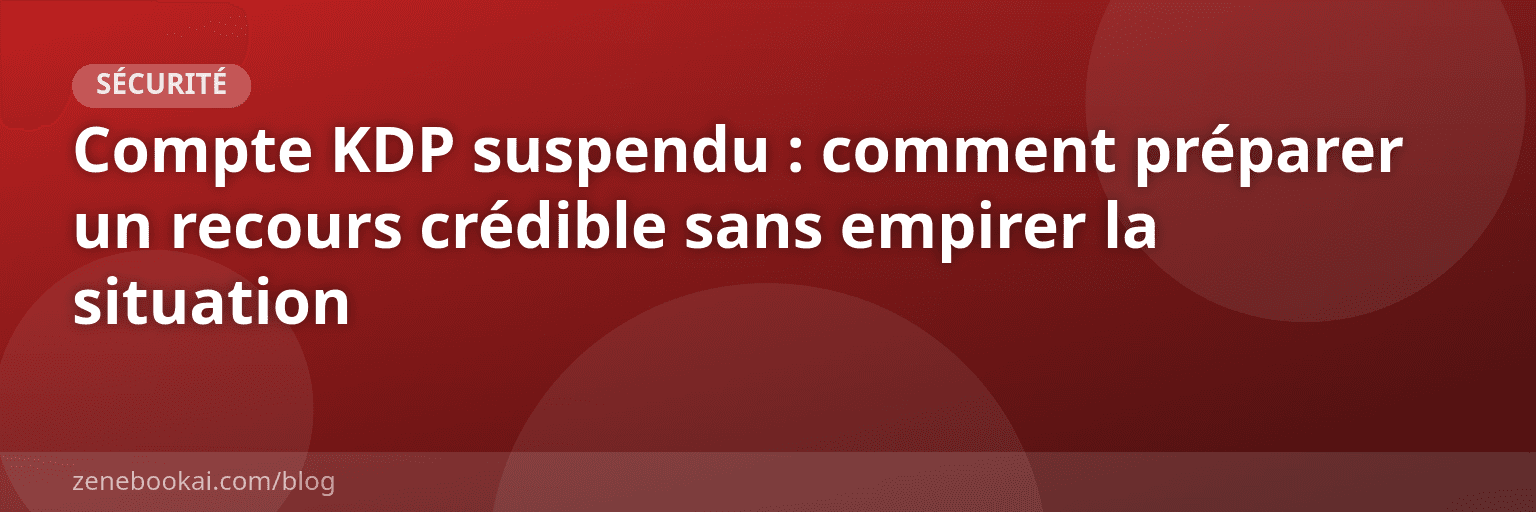 Compte KDP suspendu : comment préparer un recours crédible sans empirer la situation