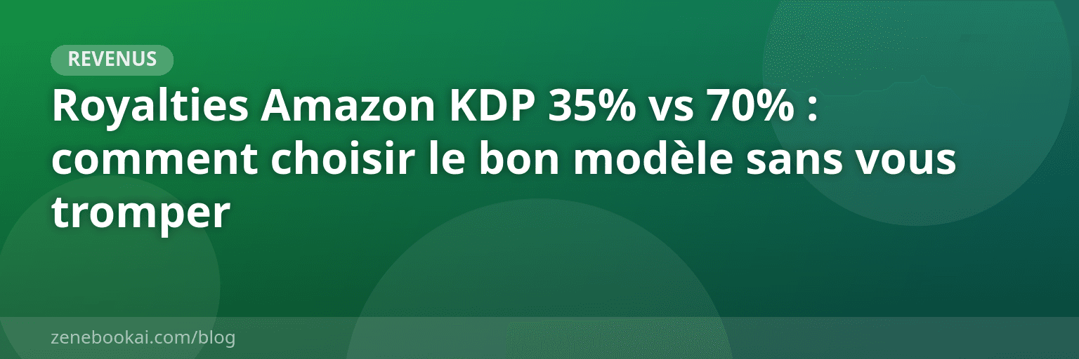 Royalties Amazon KDP 35% vs 70% : comment choisir le bon modèle sans vous tromper