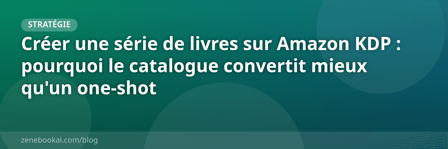 Créer une série de livres sur Amazon KDP : pourquoi le catalogue convertit mieux qu'un one-shot