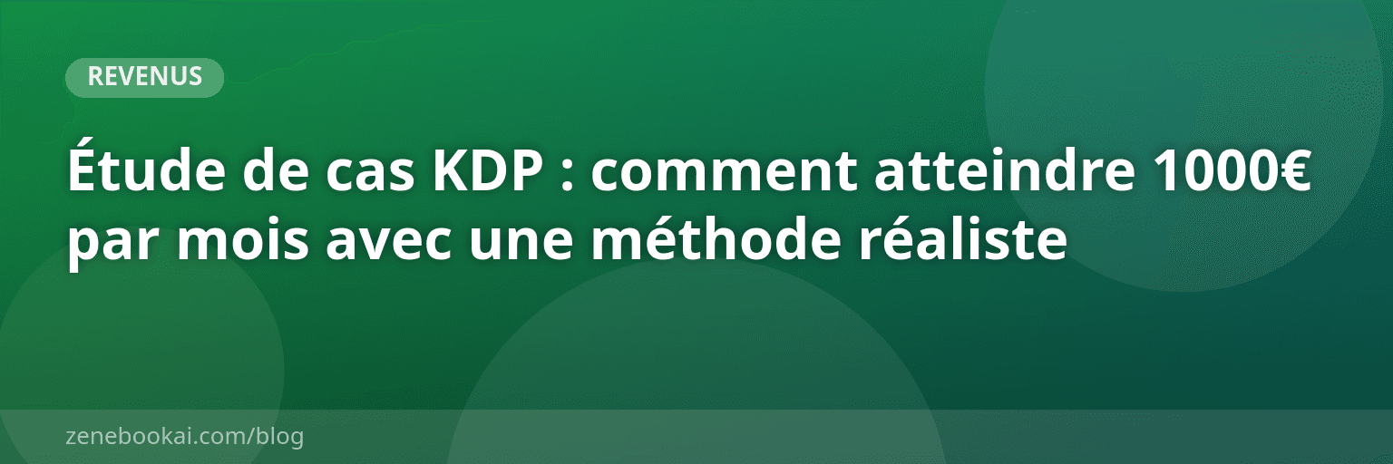 Étude de cas KDP : comment atteindre 1000€ par mois avec une méthode réaliste