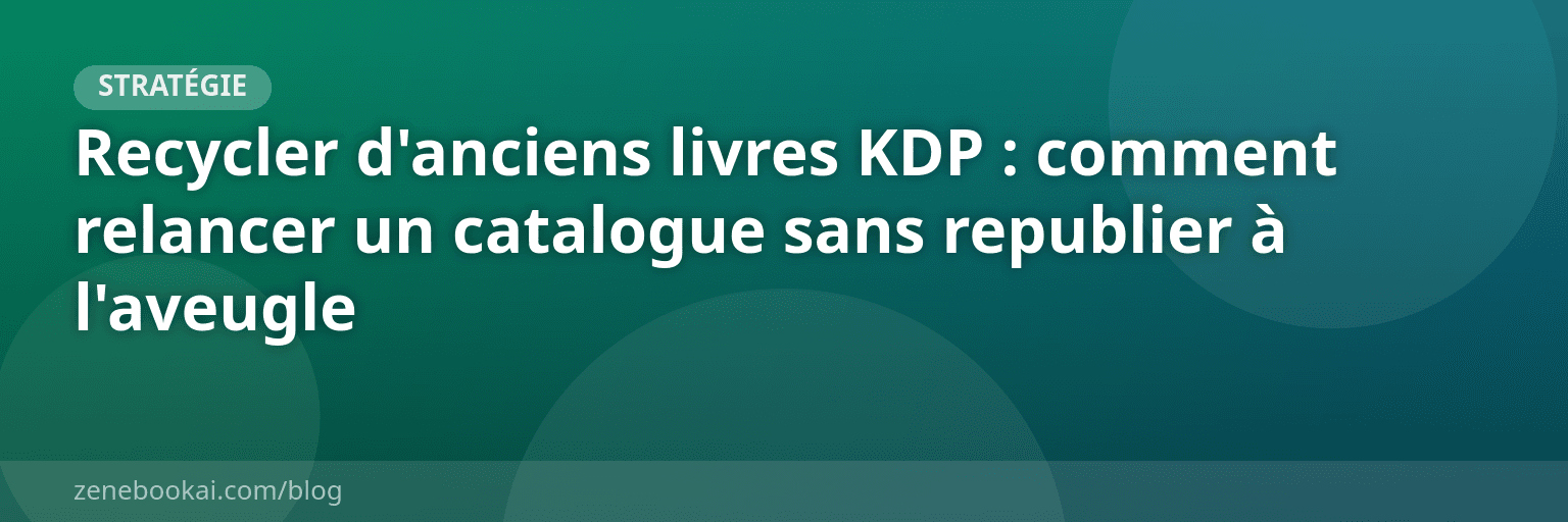 Recycler d'anciens livres KDP : comment relancer un catalogue sans republier à l'aveugle