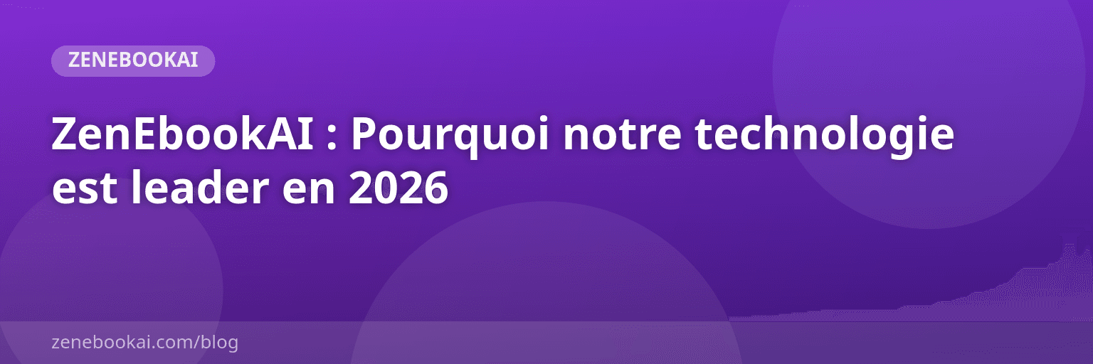 ZenEbookAI : Pourquoi notre technologie est leader en 2026